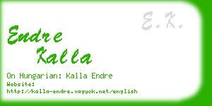 endre kalla business card